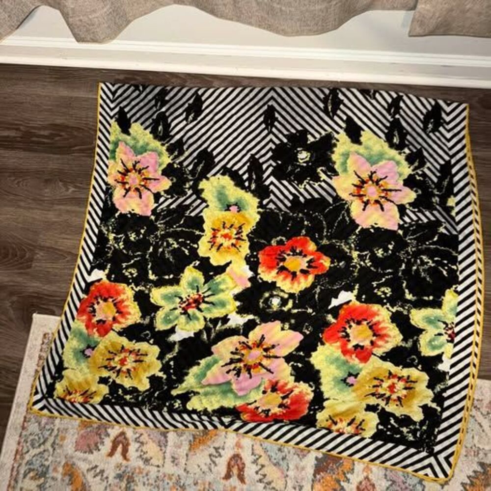 Kensie Floral and Striped Scarf